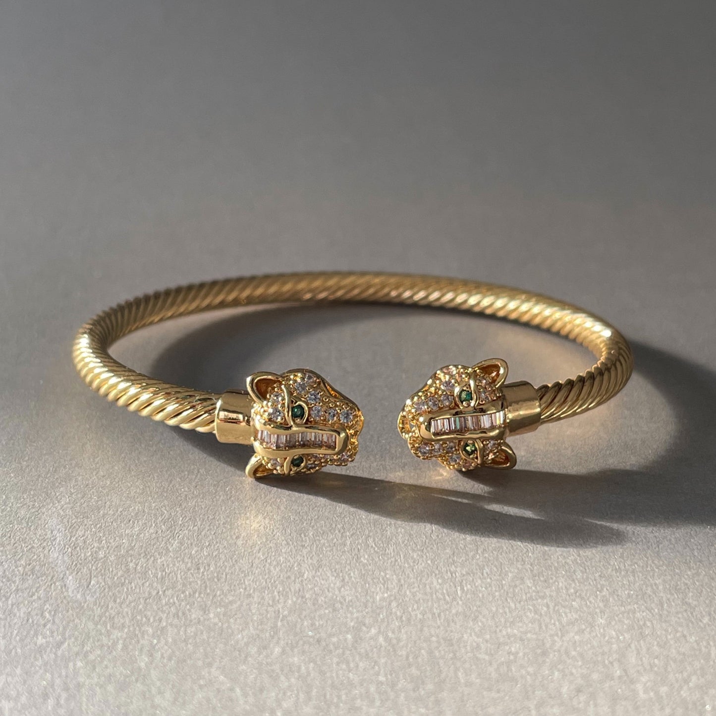 Zuri Gold Textured Panther Cuff