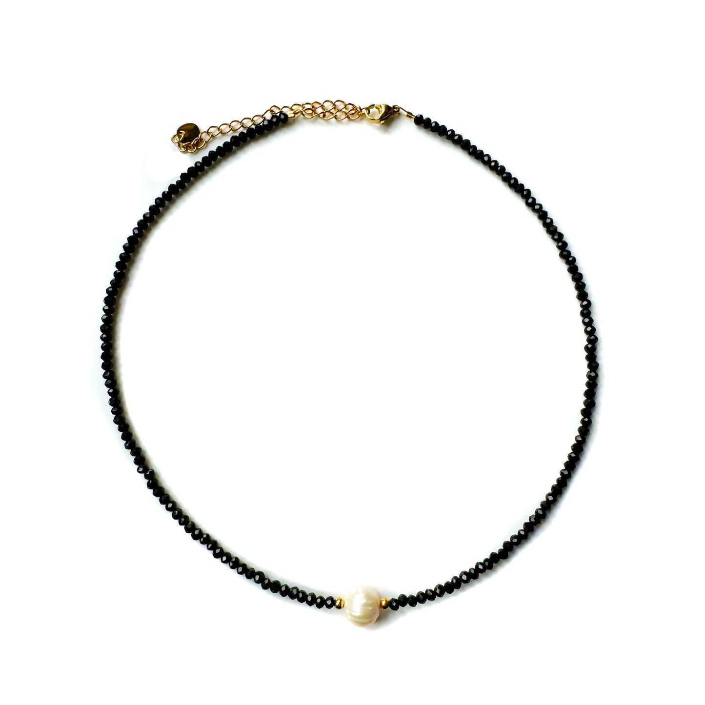 Kinzie Luxe Black Beaded Statement Pearl Necklace