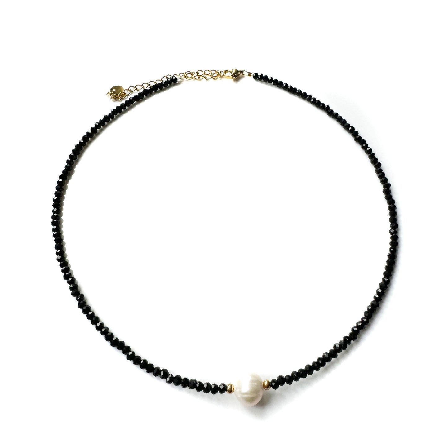 Kinzie Luxe Black Beaded Statement Pearl Necklace