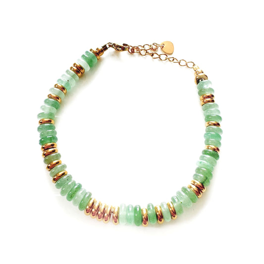 Tala Luxe 18k Gold Plated Aqua Beaded Bracelet