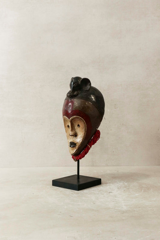 African Raffia Terracotta Mask - Cwt3