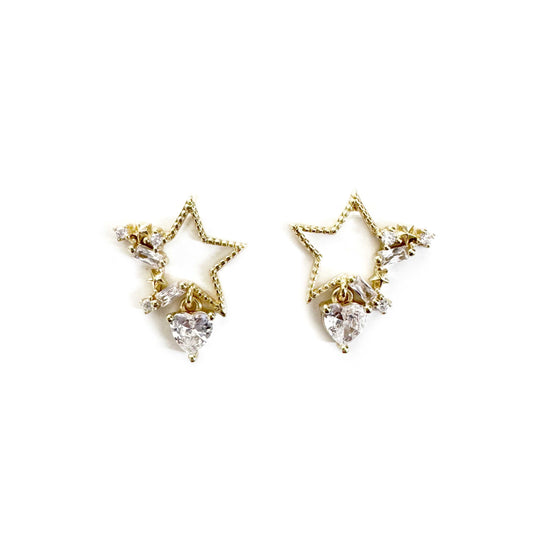 Stellina Hollow Jewelled Star Earrings