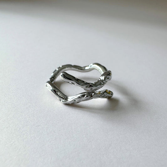 Ezra Silver Abstract Wrap Ring