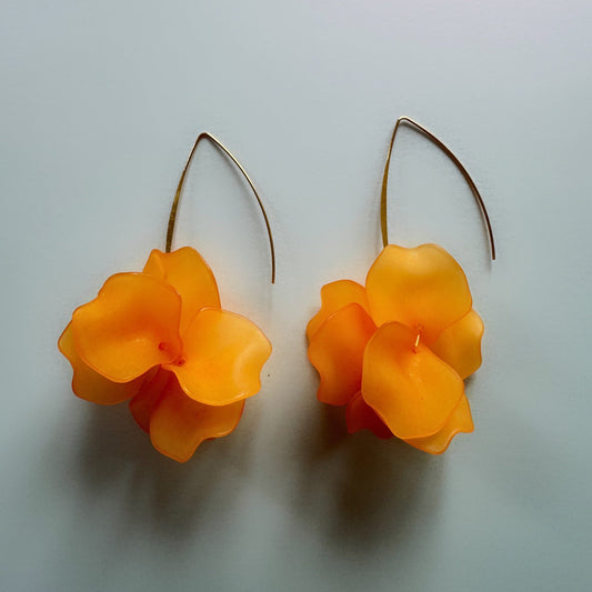 Margot Statement Orange Petal Earrings