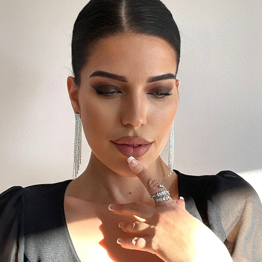 Mali Statement Wraparound Irregular White Jewel Ring