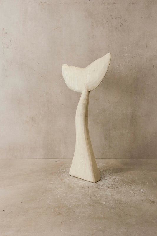 Wooden Hand carved Whale Fin - 39.1