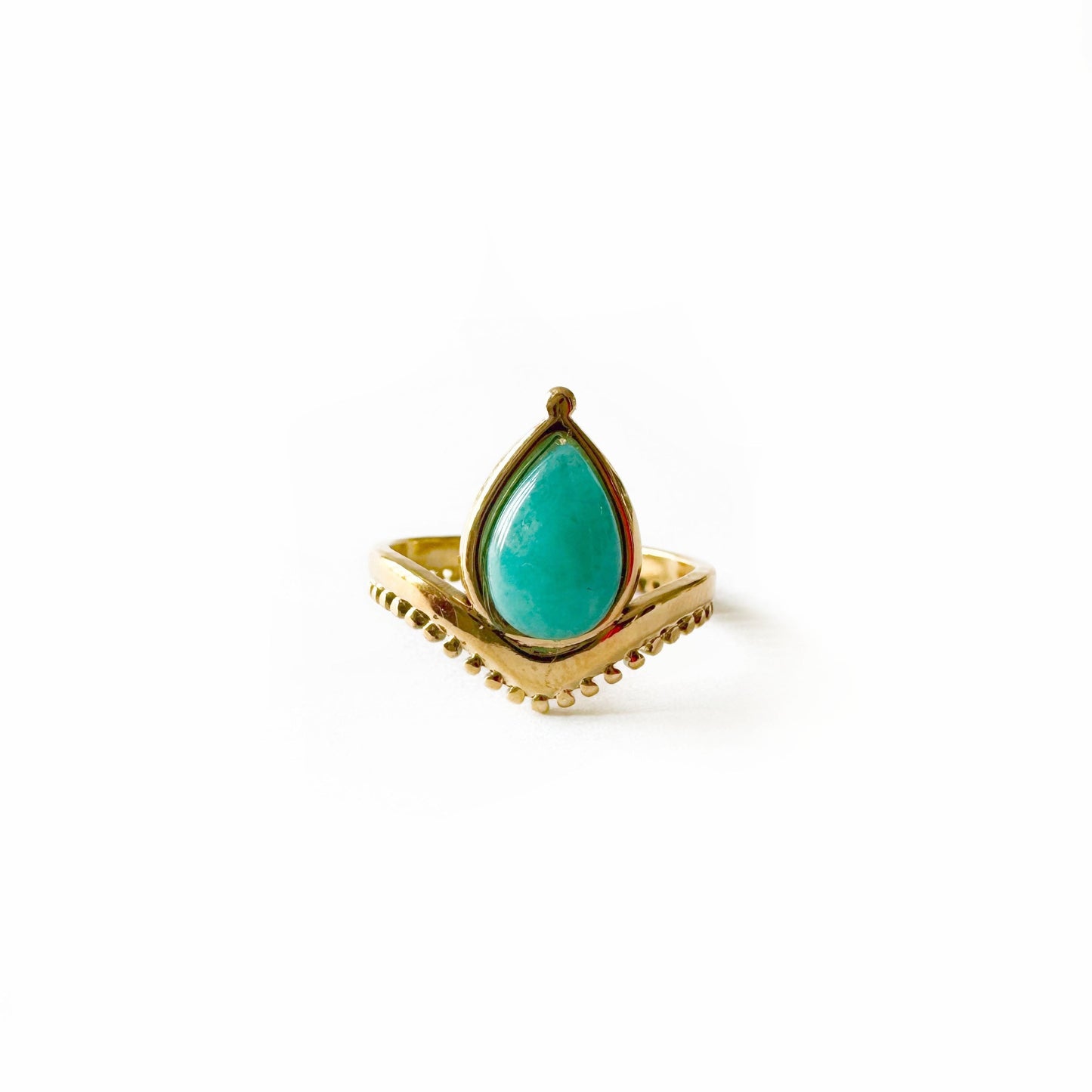 Emmy Luxe 18k Gold Plated Turquoise Stone Ring