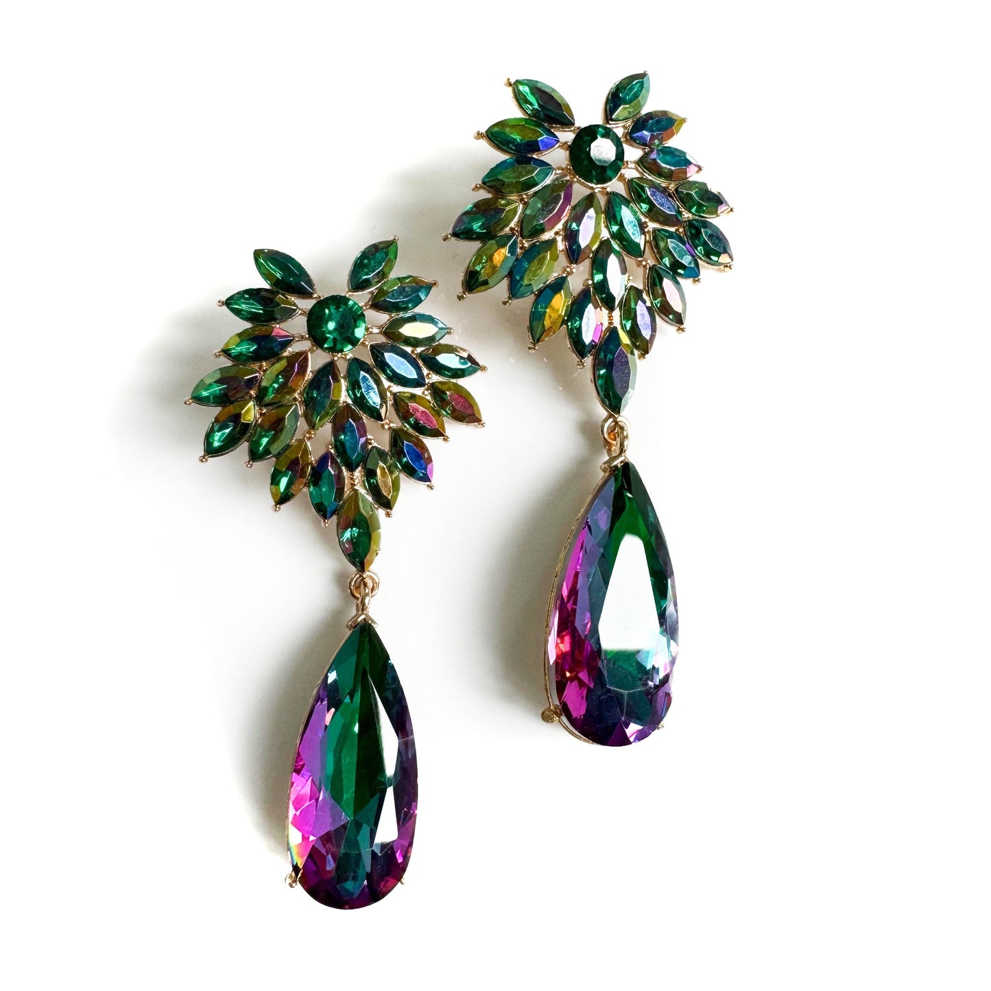 Christiana Green Jewelled Statement Earrings