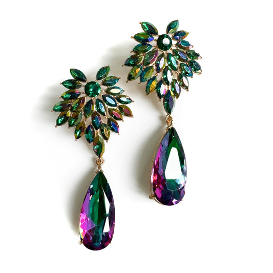 Christiana Green Jewelled Statement Earrings