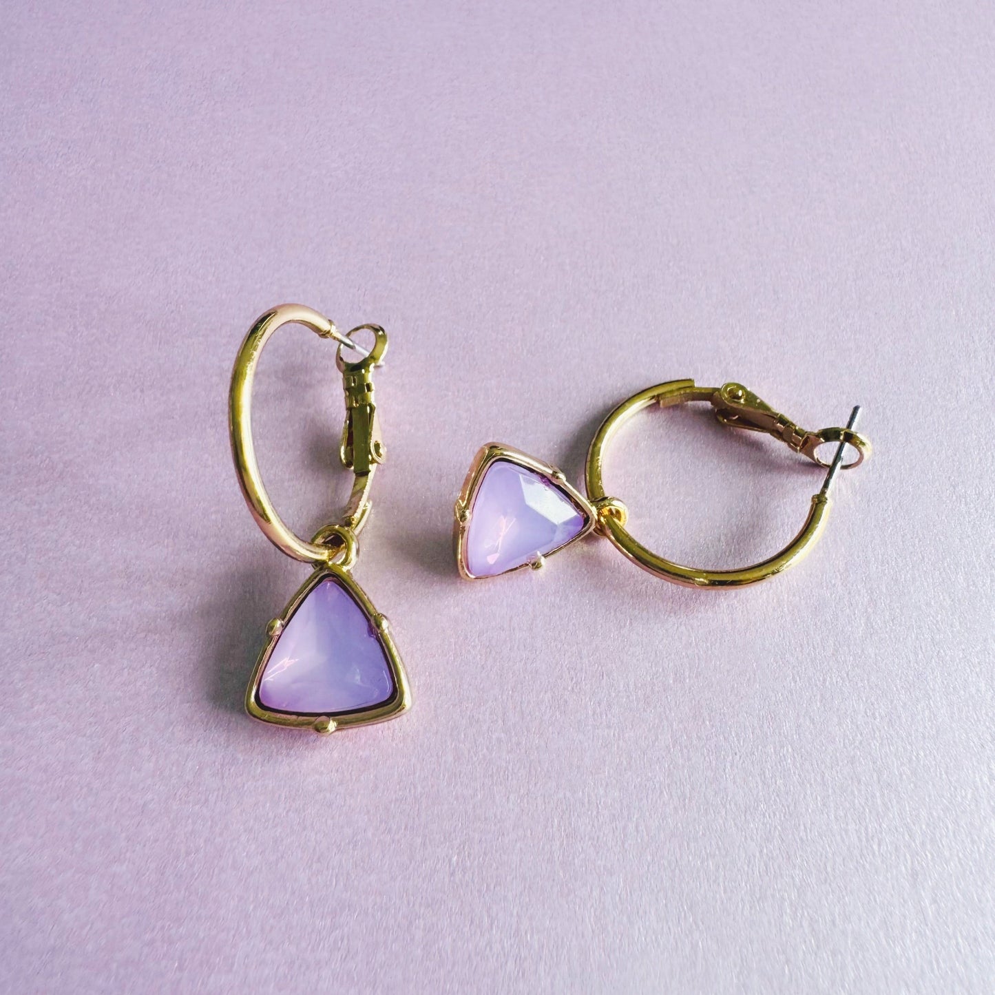 Holly Lilac Gem Gold Hoop Earrings