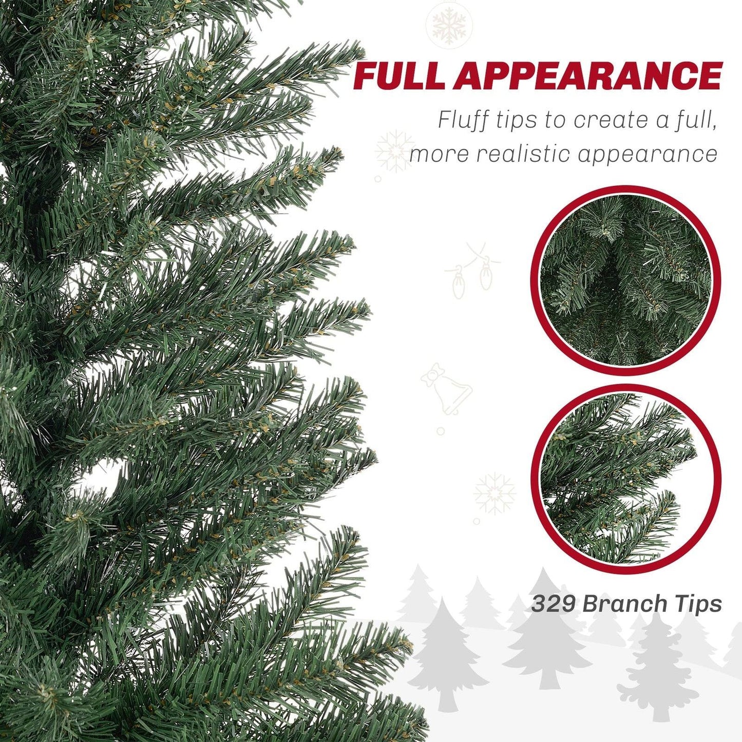 6ft Slim Christmas Tree Artificial - 329 Tips