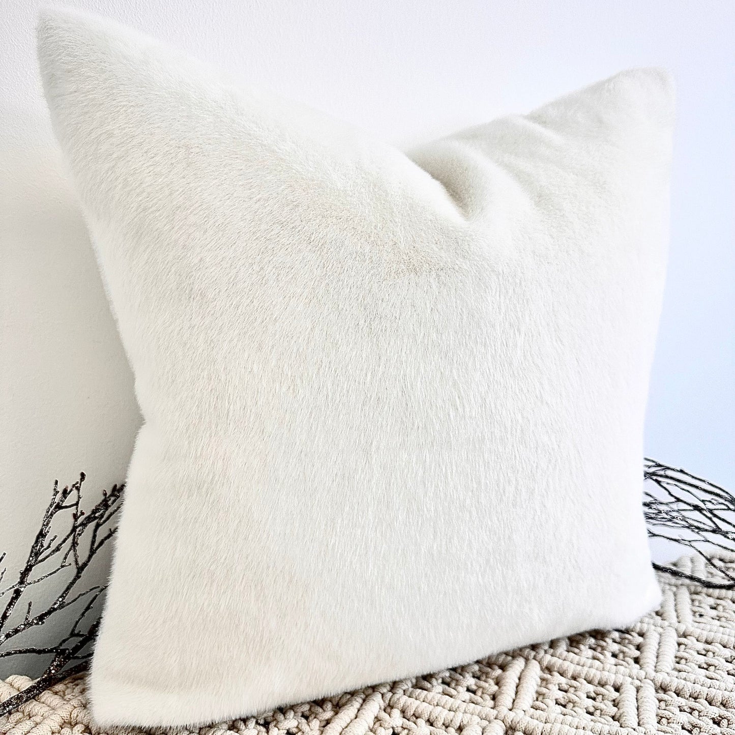 The Couture Cushion - The Luxury Ivory Faux Fur - Style No 117