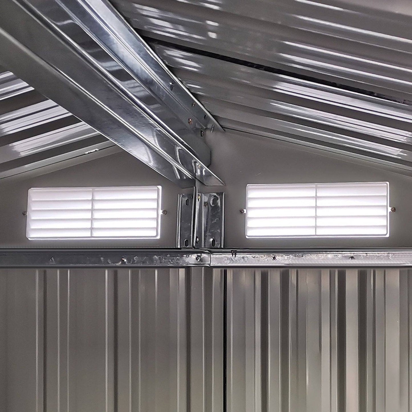Galvanised 5 x 4' Single Door Apex Shed Steel Grey by Steadfast