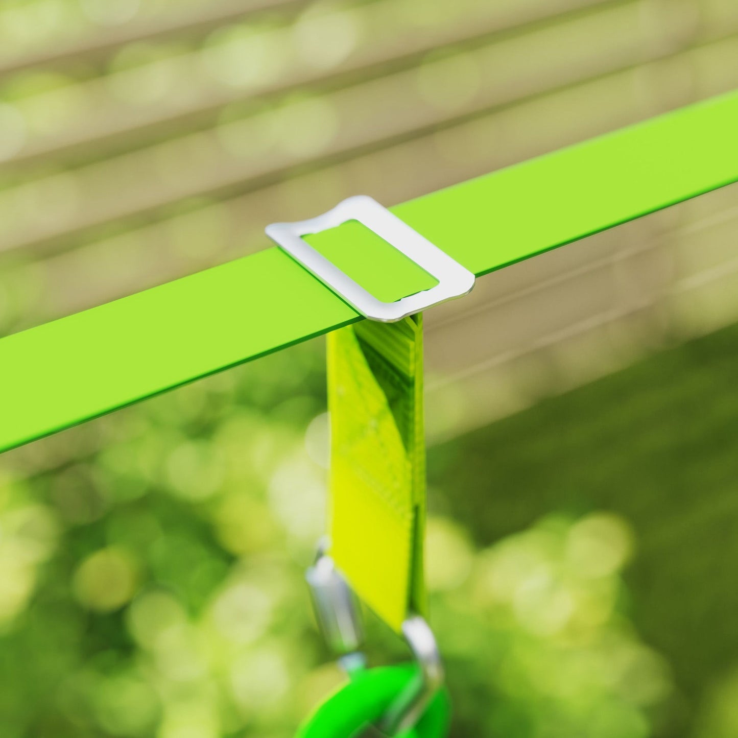 AIYAPLAY Obstacle Course for Kids with 10PCs Slackline Kit, Green