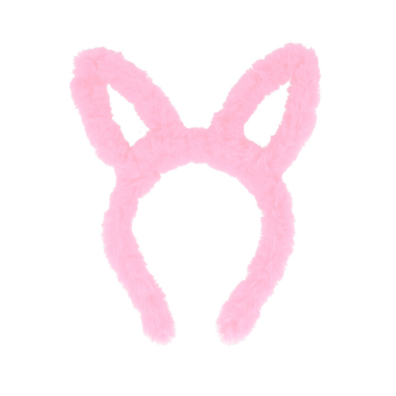 Kids Pink Furry Bunny Ears Headband