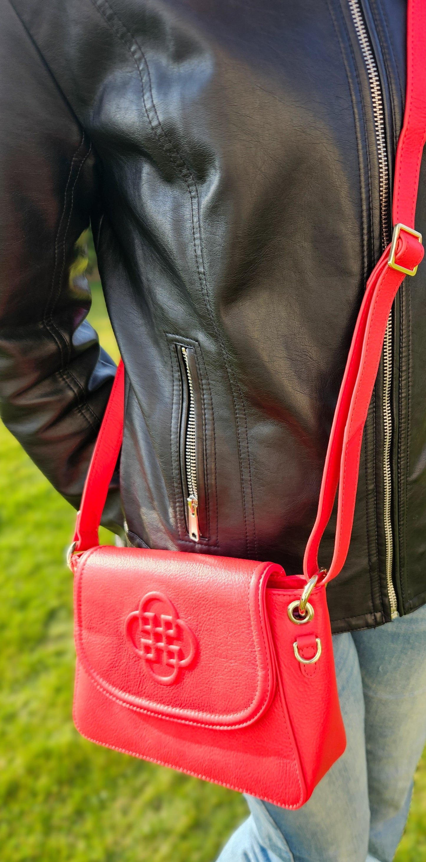 SADDLER EMMA Real Leather Designer Handbag with Ring Detail