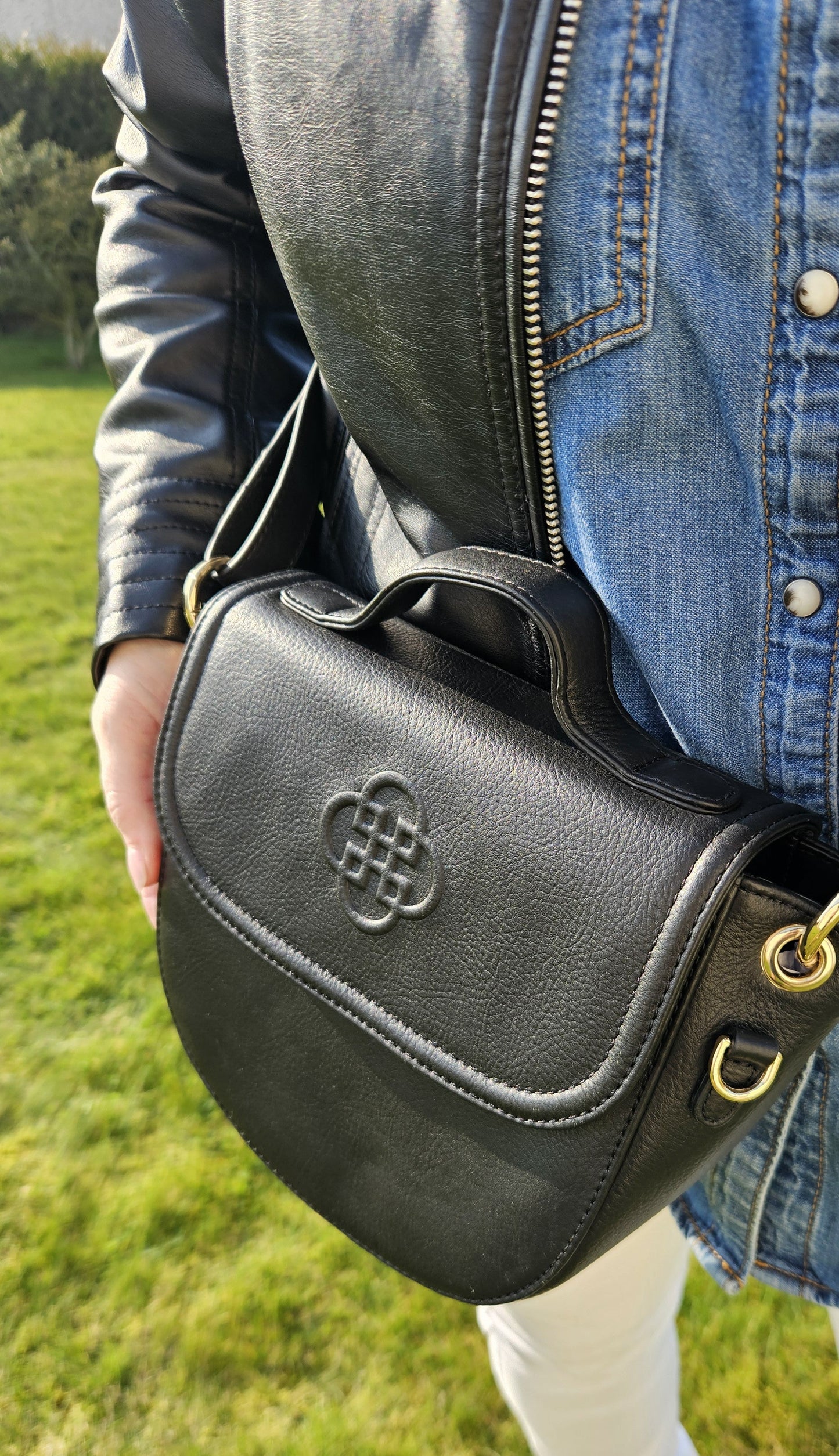 SADDLER MIA Top Handle Real Leather Designer Handbag with Ring Detail