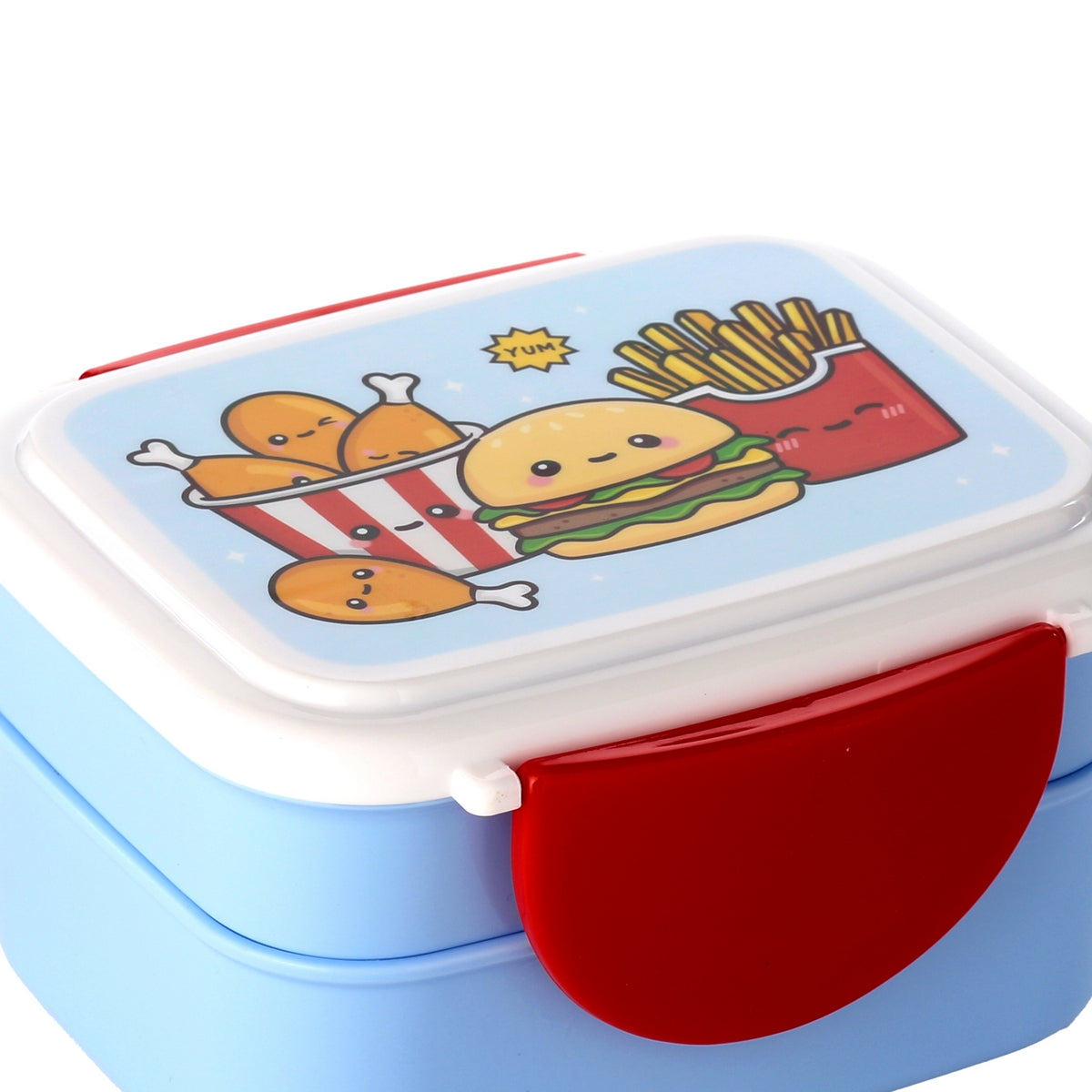 Foodiemals Clip Lock Stacked Bento Lunch Box with Cutlery