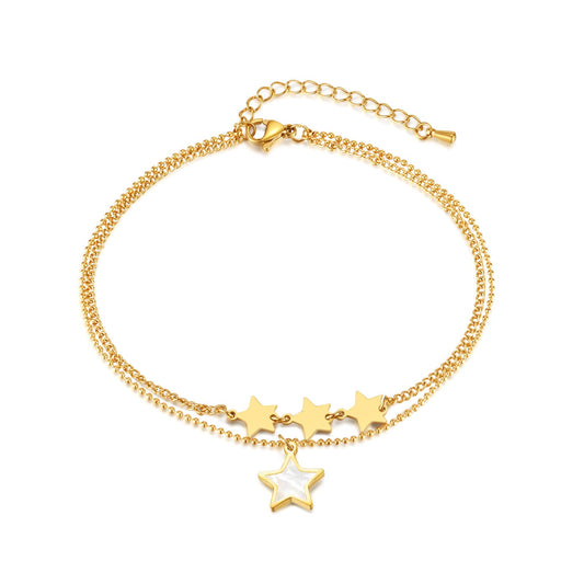 Lara Luxe 18k Gold Plated Star Anklet