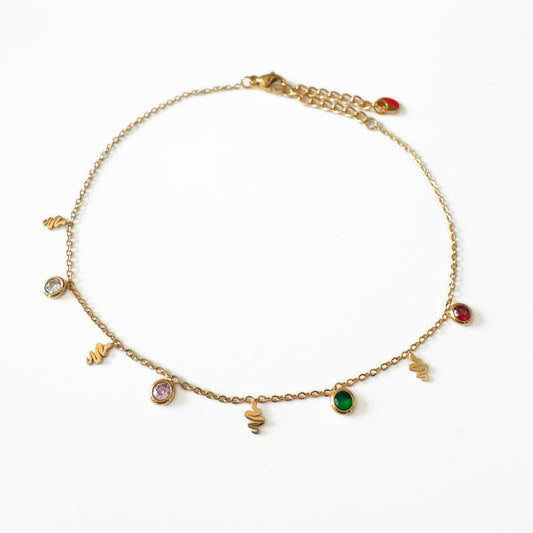 Vespera Luxe 18k Gold Plated Charm Anklet