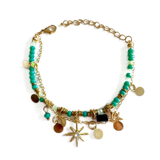 Gaia Boho Beaded Double Layer Bracelet