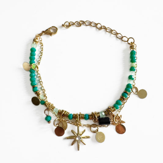 Gaia Boho Beaded Double Layer Bracelet