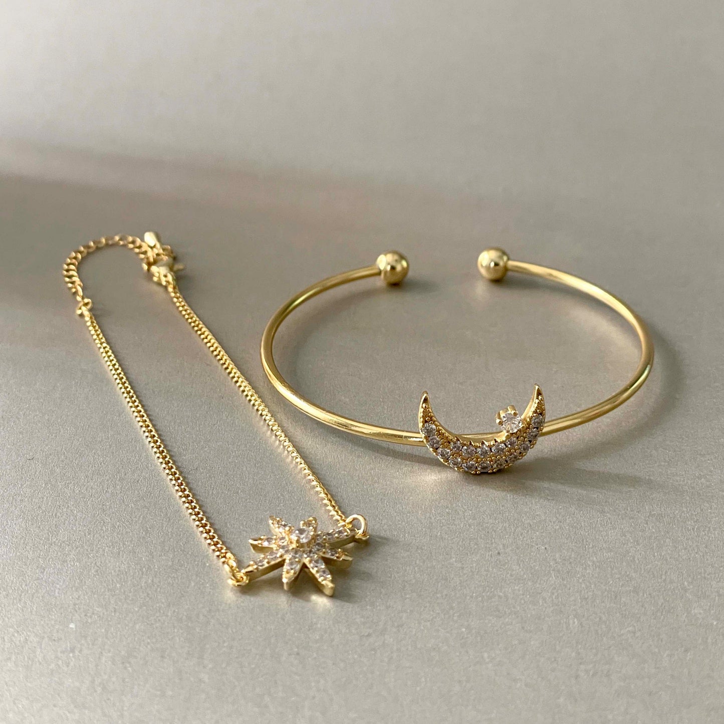 Laila Luxe 18k Gold Plated Celestial Bracelet Set