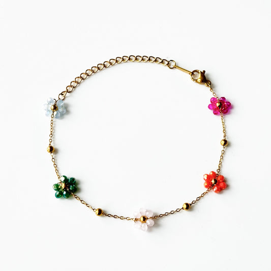 Lucy Multicoloured Beaded Flower Bracelet