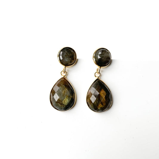 Joyce Faceted Labradorite Drop Earrings