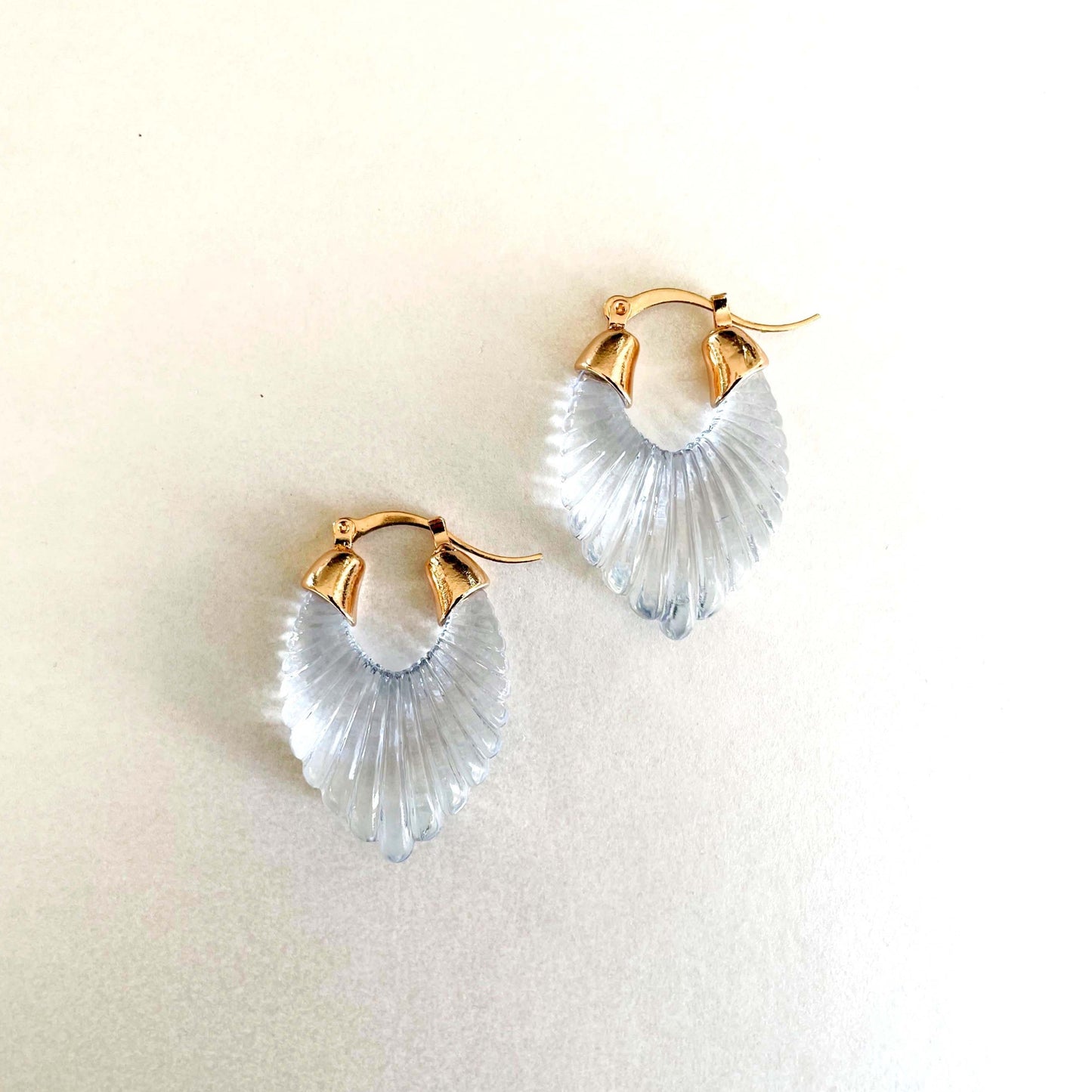 Audrey Sky Ridged Hoop Earrings