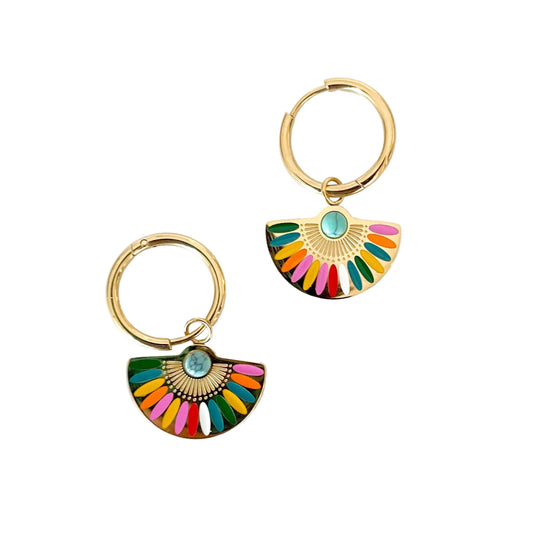 Solara Luxe 18k Gold Plated Fan Earrings