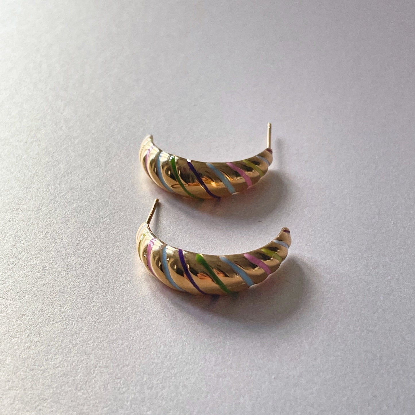 Vaani Luxe 18k Gold Plated Candy Stripe Earrings