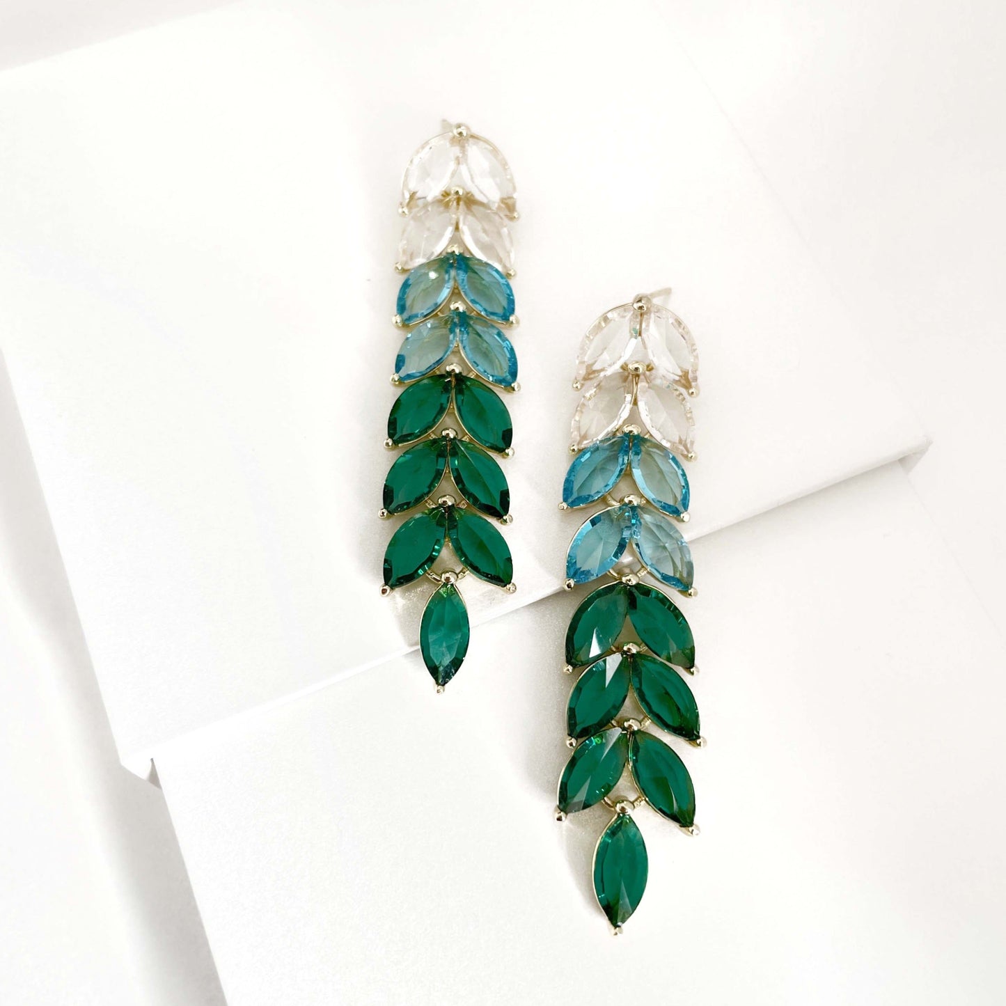 India Jewelled Ombre Drop Earrings