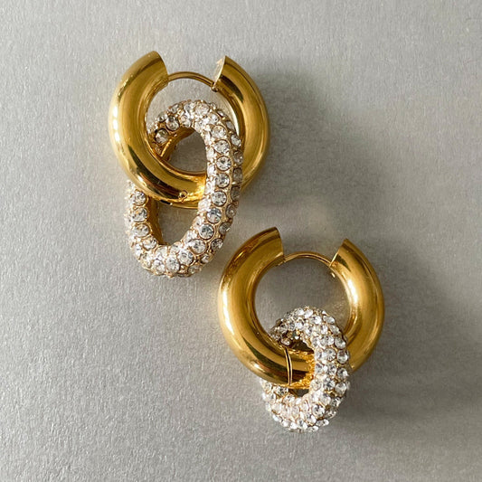 Halo Luxe Gem Encrusted Mismatch Earrings