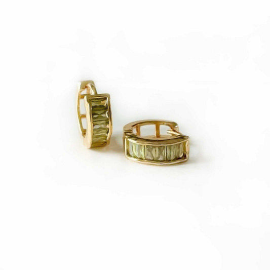 Emmie Green Jewelled Huggie Hoop Earrings