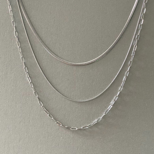Medea Luxe Silver Plated Triple Layer Necklace