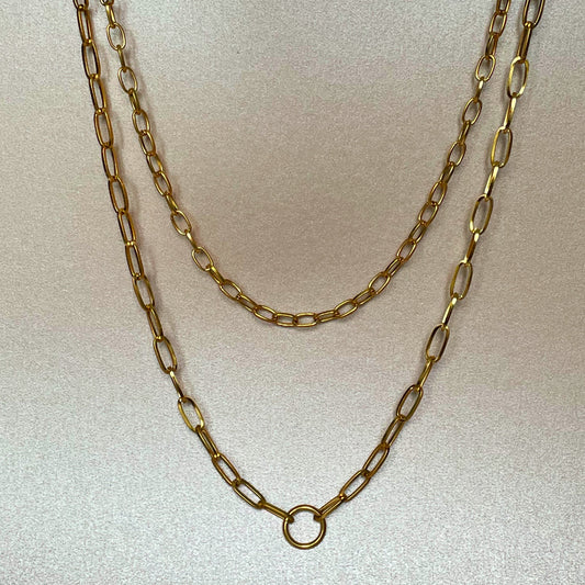 Kate Luxe 18k Gold Plated  Double Layer Necklace