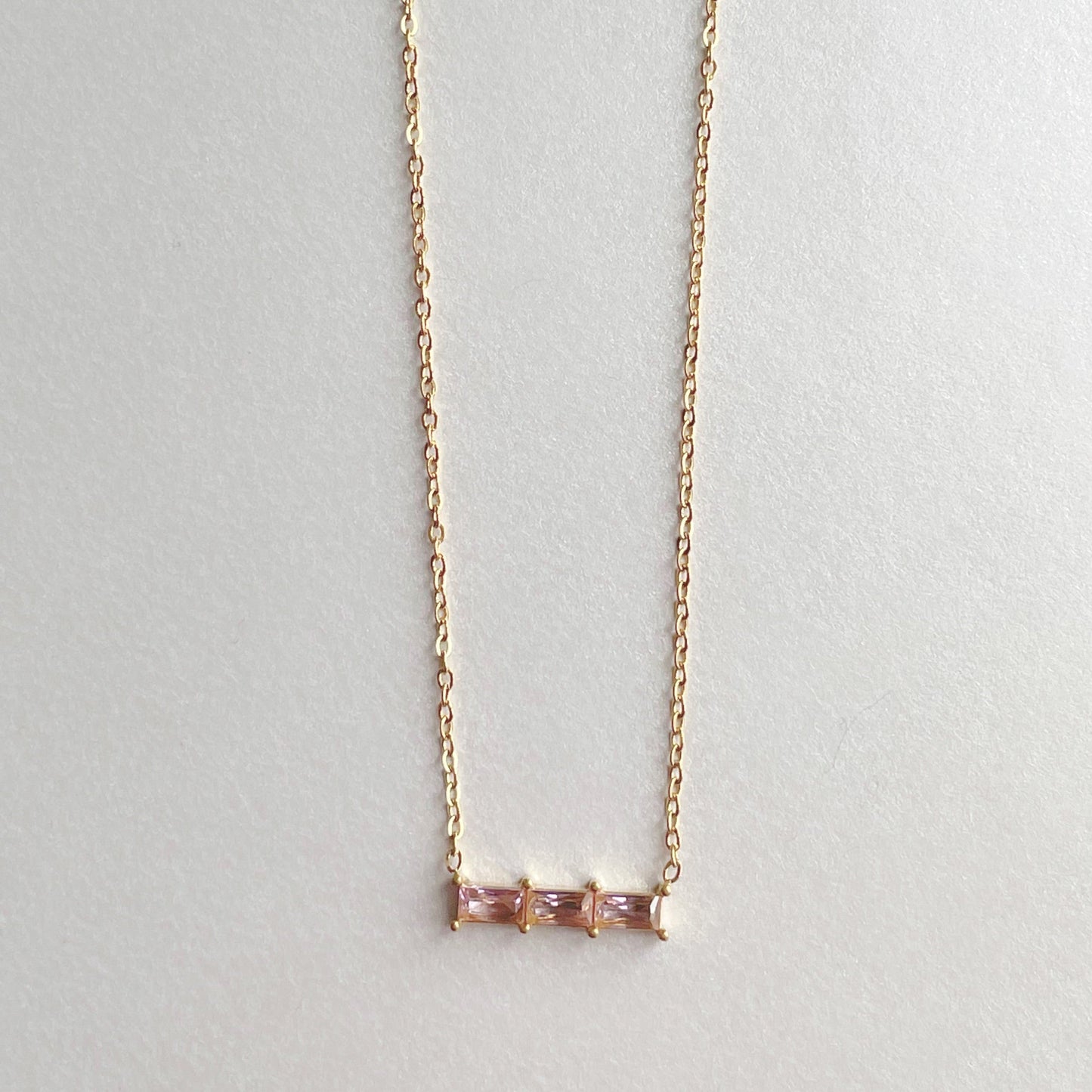 Gia Luxe 18k Gold Plated Blush Necklace