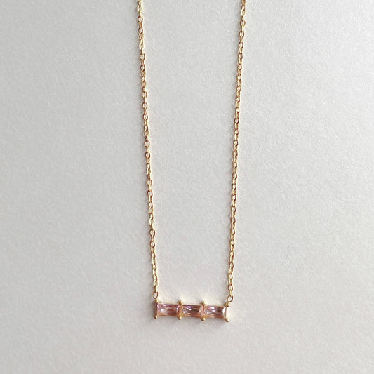 Gia Luxe 18k Gold Plated Blush Necklace