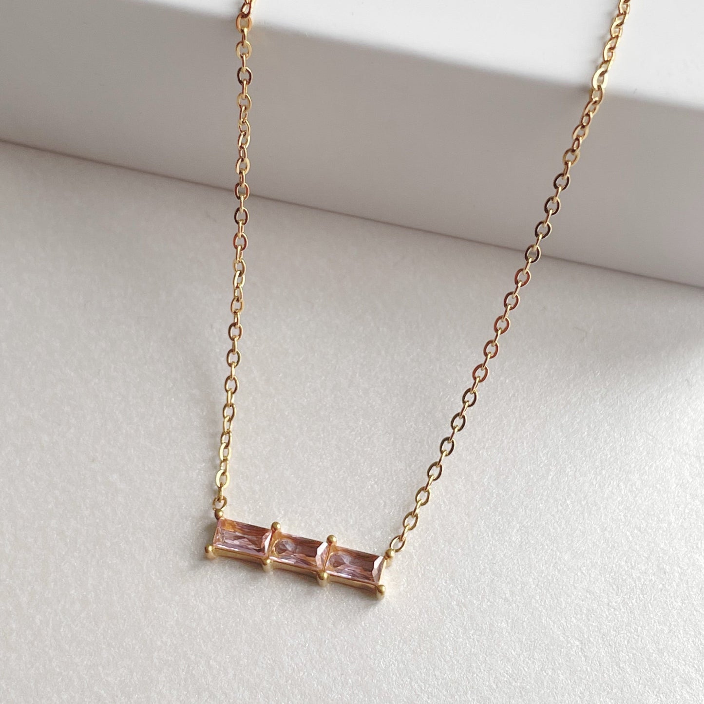 Gia Luxe 18k Gold Plated Blush Necklace