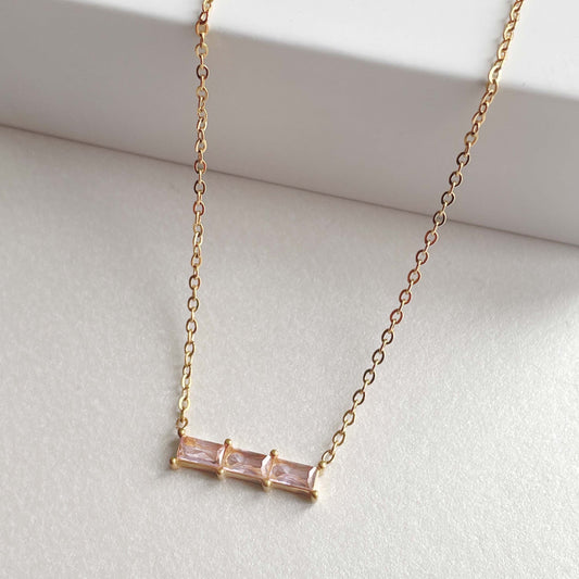 Gia Luxe 18k Gold Plated Blush Necklace