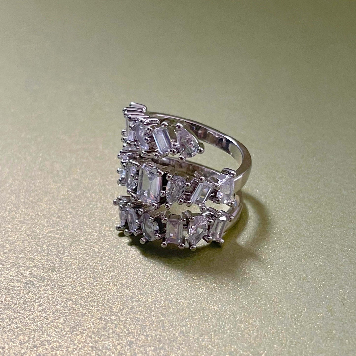 Mali Statement Wraparound Irregular White Jewel Ring