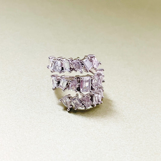 Mali Statement Wraparound Irregular White Jewel Ring