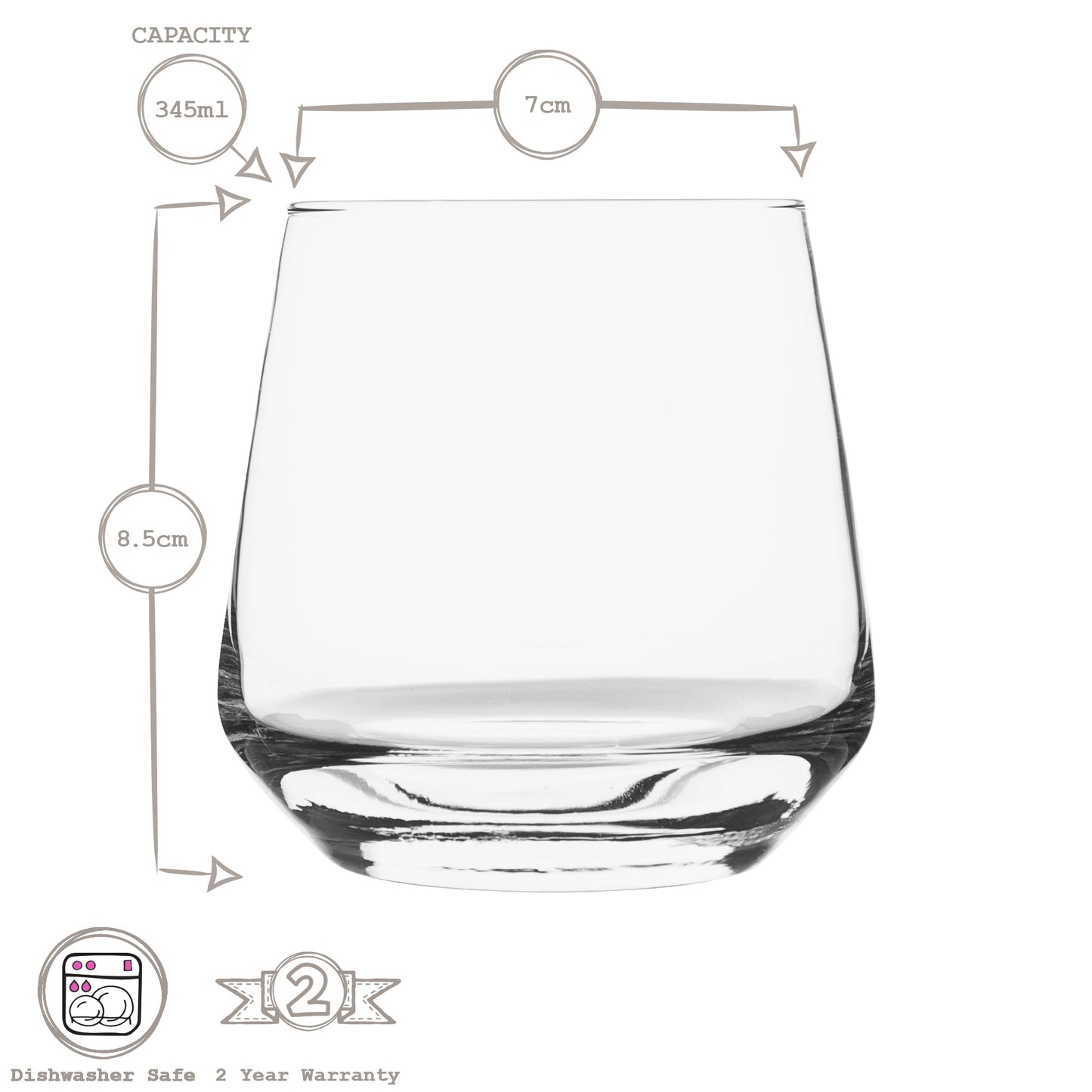 345ml Lal Whisky Glasses - Pack of Six