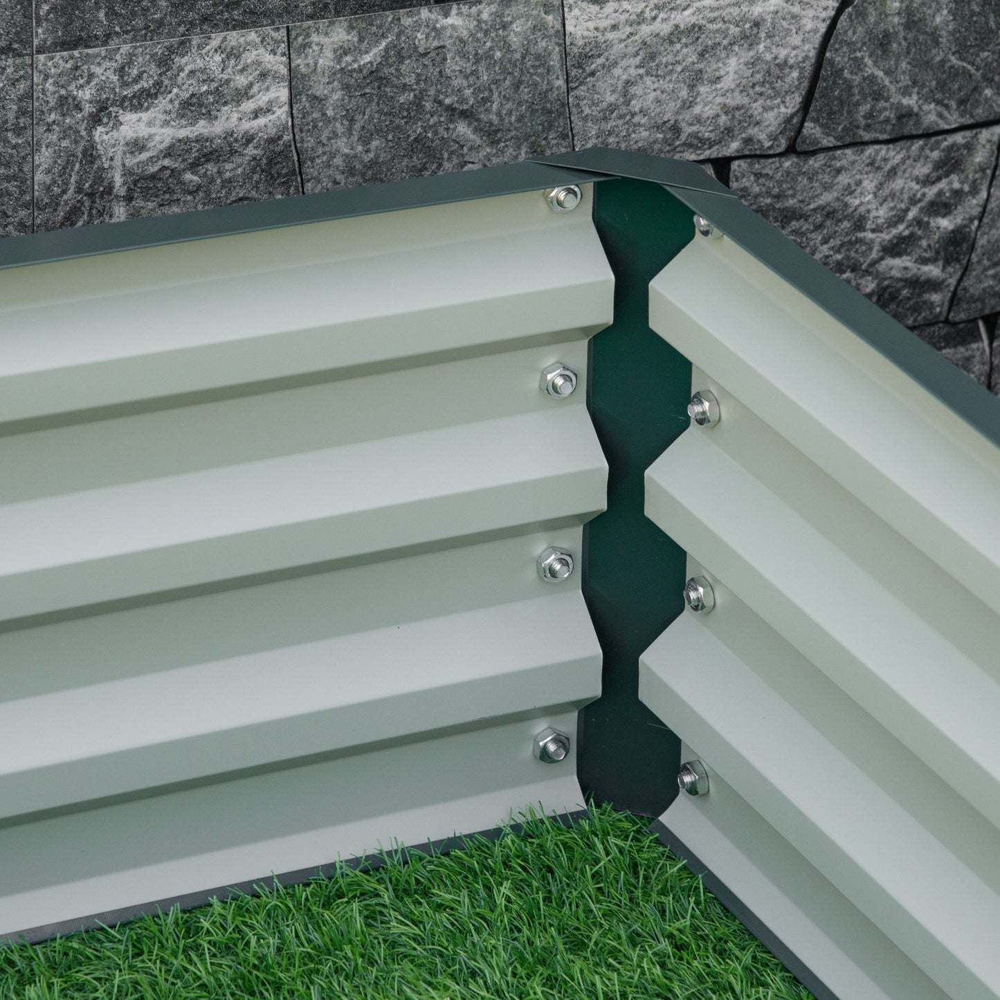 Square Raised Garden Bed Box with Weatherized Steel Frame for Vegetables