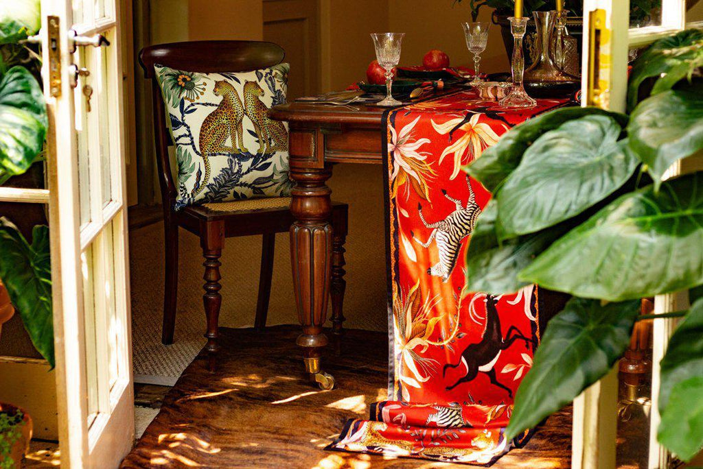 Ardmore - Lovebird Leopards Tanzanite Cushion Cover