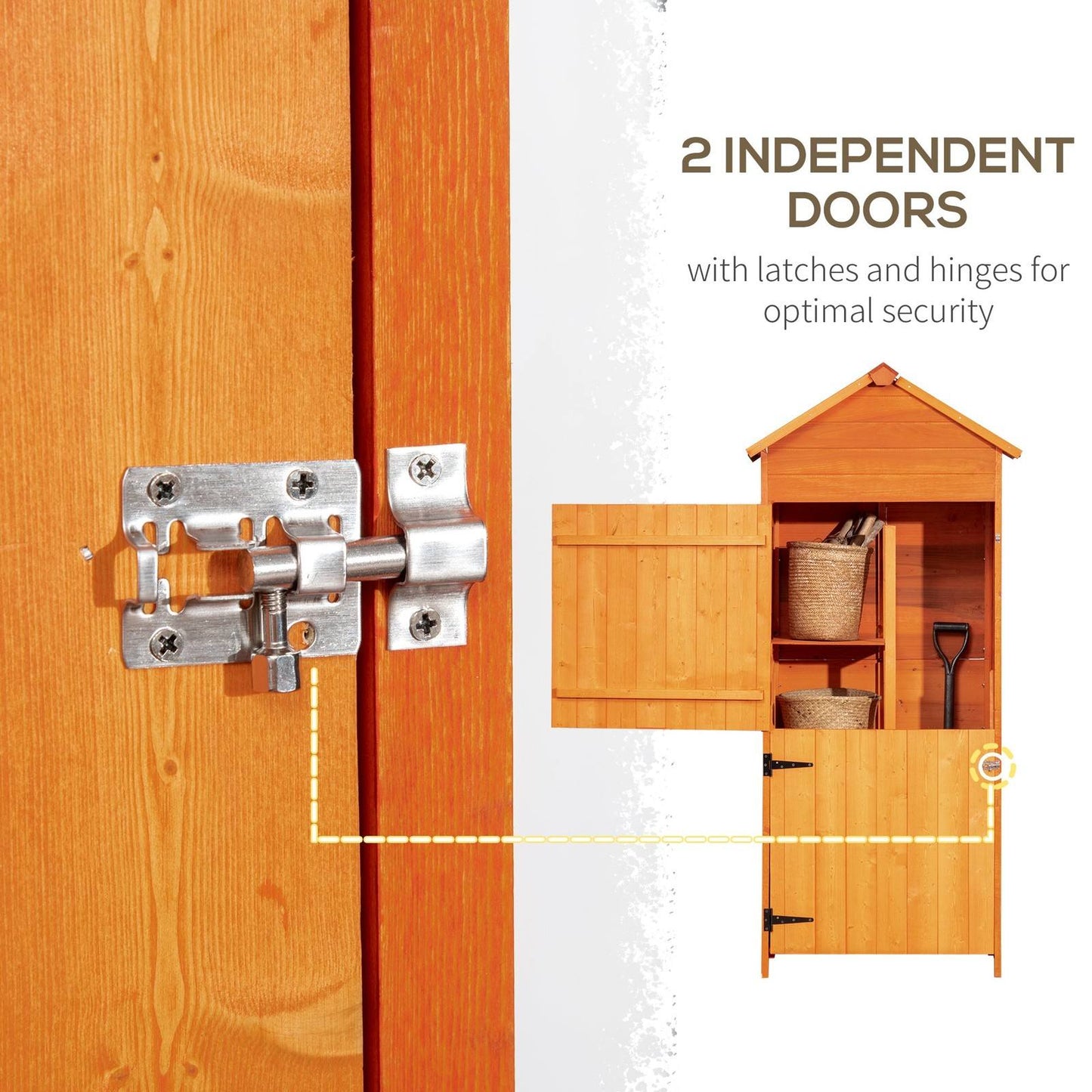 Rustica 188cm Barn Door Apex Garden Store Lockable Fir Wood Teak by Steadfast
