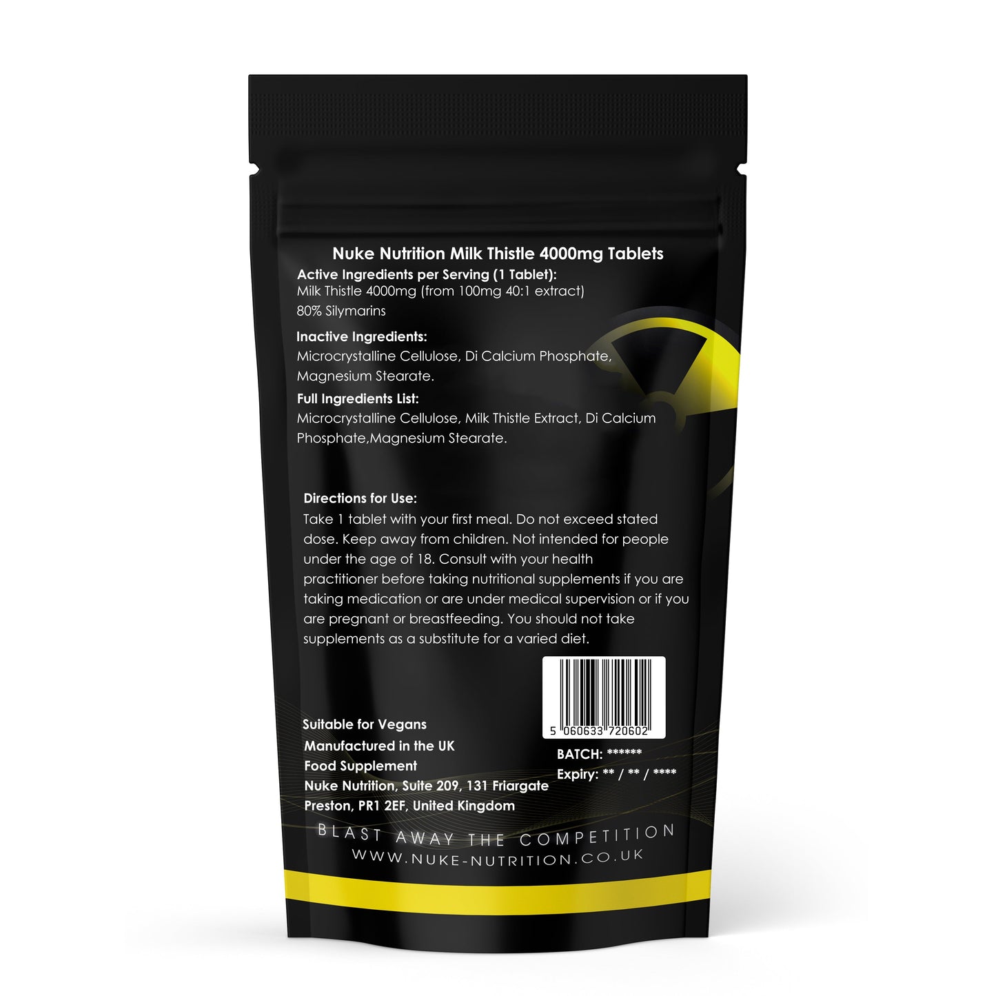 Milk Thistle Extract Tablets 4000mg 80% Silymarins High Strength Liver Support