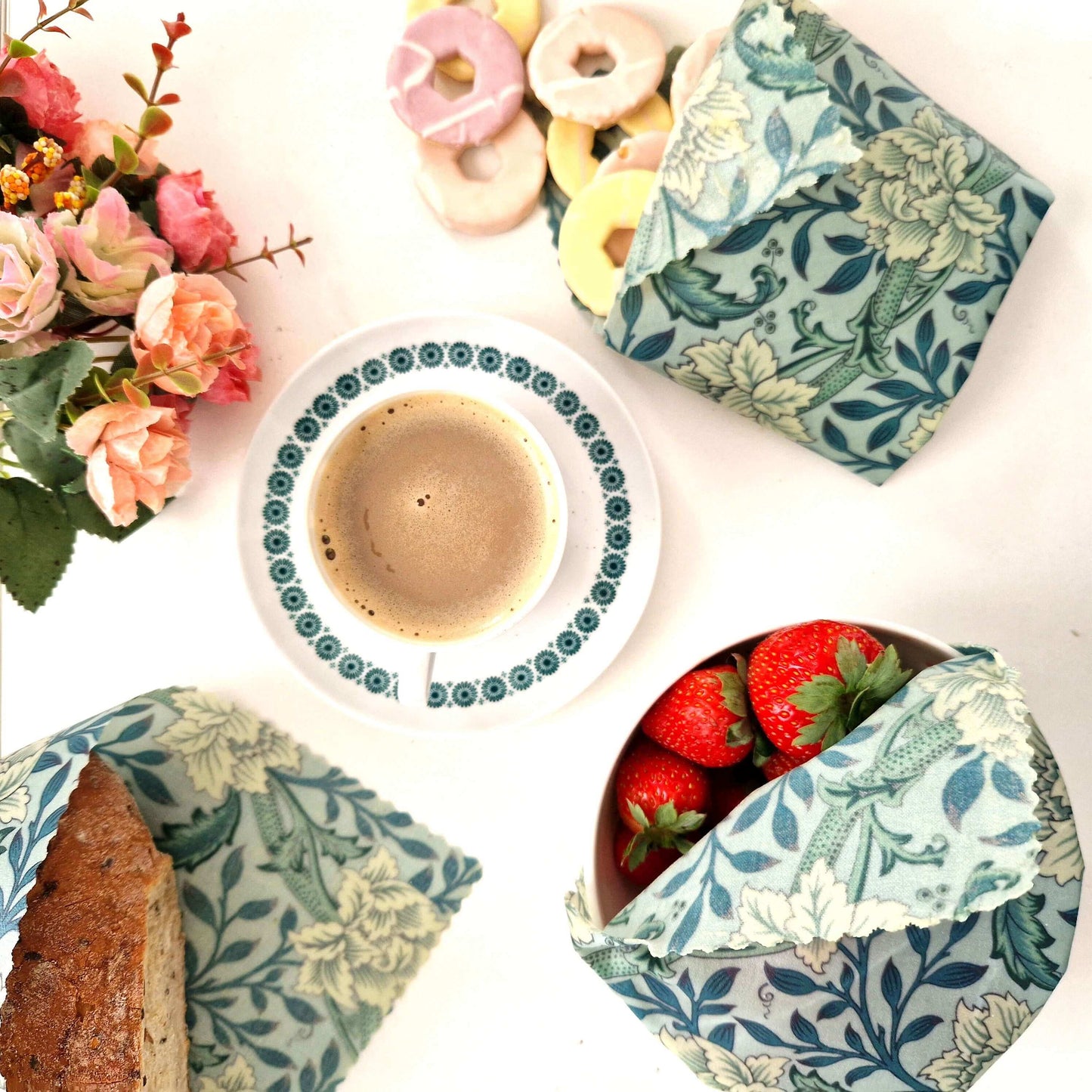 *British Beeswax Set of 3 Handmade Beeswax Wraps | William Morris Hammersmith