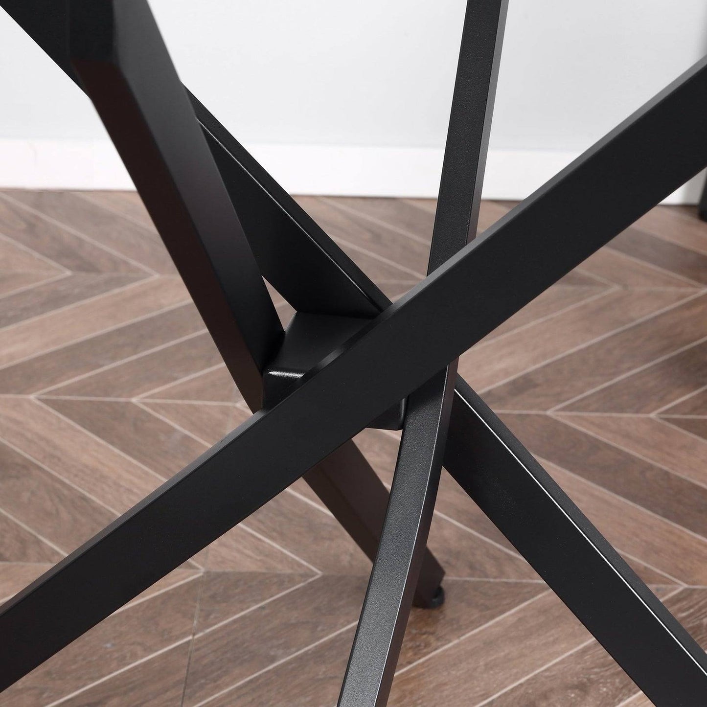 Side Table with Clear Tempered Glass Top